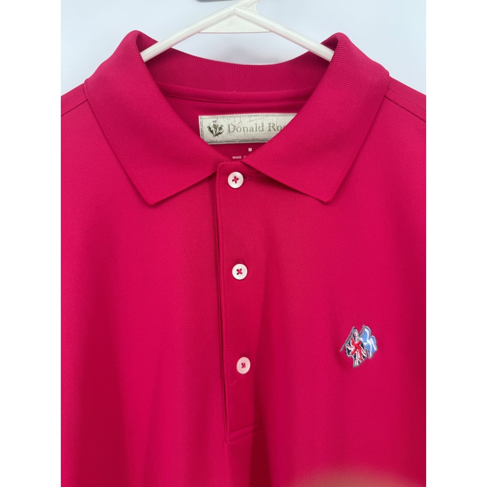 Donald Ross Mens Polo Shortsleeve Shirt M Hot Pink Frederica Golf Sea Island‎